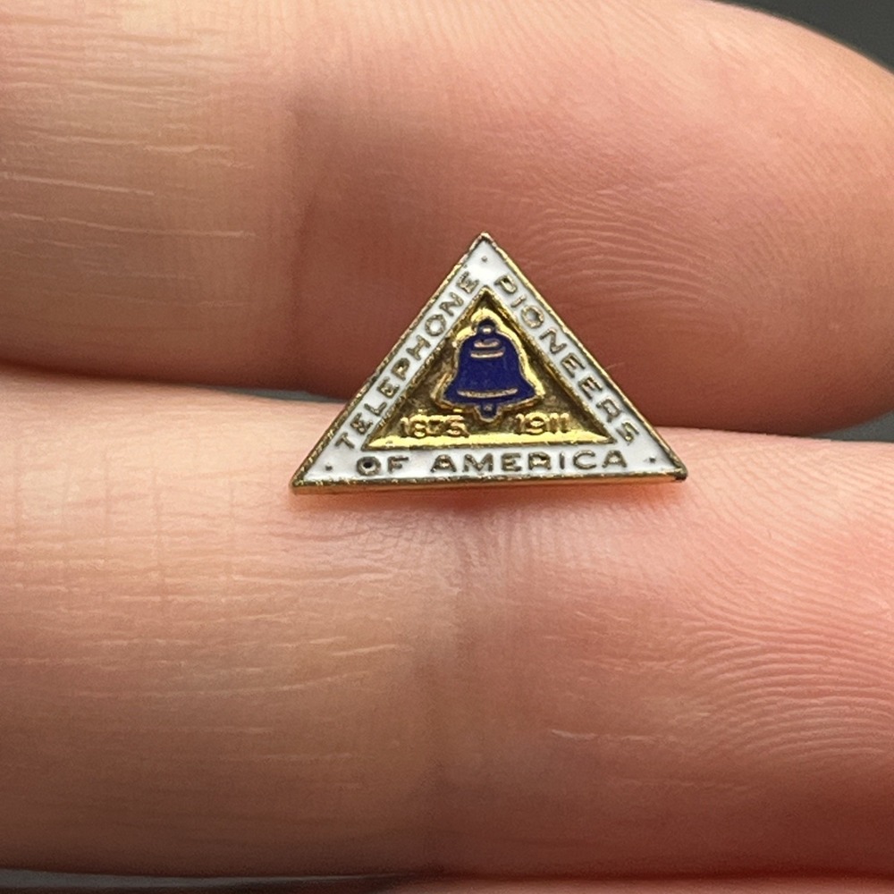 Telephone Pioneers Of America w/ Chain Lapel Hat Pin